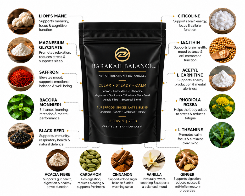 Barakah Balance™ Chai-Safran | Premium-Botanical-Superfood-Mischung | 50 Portionen
